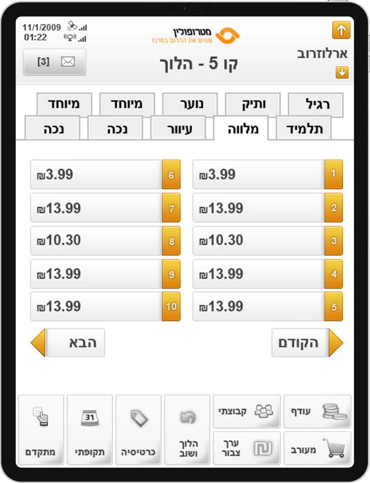 Smart ticketing tablet interface